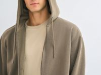 Толстовка на молнии с капюшоном, Коричневый