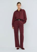 Прямые брюки из искусственной замши, Фиолетовый