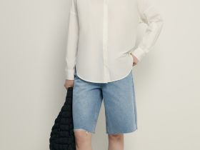 Рубашка из хлопка свободного силуэта