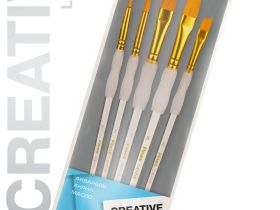 Набор кистей синтетика Pinax "CREATIVE" АССОРТИ 5 шт, эргономичная ручка.