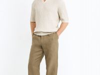 Брюки изо льна, Бежевый