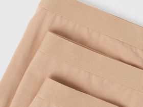 Трусы-бразилиана с мягкой резинкой, 3 шт., Бежевый