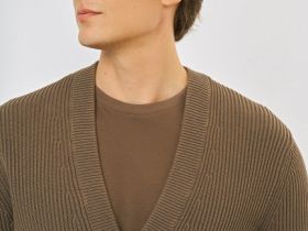 Кардиган с эффектом стирки, Желтый