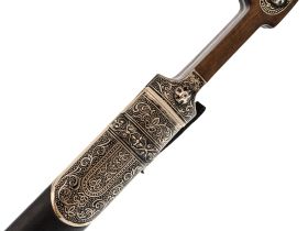 Сувенирный кинжал кавказских казачьих войск образца 1904 года, накладка орех
