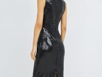 Платье миди с пайетками, Черный