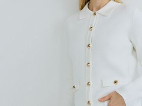 Кардиган на пуговицах, Белый