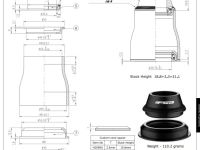 Рулевая колонка FSA NO.55 - SX PRO рама 1-1/8&quot; - 1-1/2&quot;, вилка 1-1/8&quot; (черный 5 мм посадочный 44 и 55 мм / внешний 50 и 61 мм)