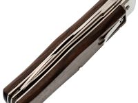 Автоматический многопредметный нож Mikov Predator, сталь 420, рукоять палисандр, кожаный чехол