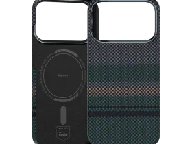 Чехол-накладка Benks ArmorAir Aurora для iPhone 17 Pro кевлар (сине-зеленый)