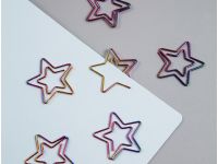 Скрепки фигурные Meshu "Stars" 25 мм, 6шт., пакет с европодвесом