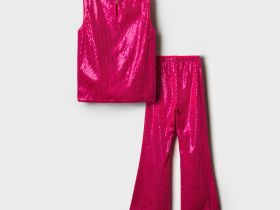 Комплект трикотажный для девочек: топ, брюки (легинсы)