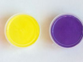 Набор самозатвердевающая воздушная масса для лепки, 4 цвета * 25гр. (зеленый,розовый,желтый,фиолетов