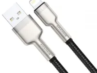 Кабель Baseus Cafule Series Metal (USB) на (Lightning) 2.4A 100см нейлоновая оплётка (CALJK-A01) (черный)