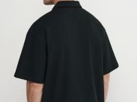 Поло из жатого хлопка, Черный