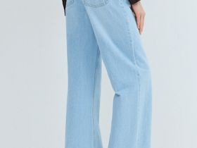 Широкие джинсы из плотного денима, Голубой