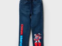 Брюки текстильные джинсовые утепленные флисом для мальчиков