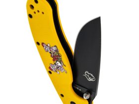 Складной нож Steelclaw Крыса, сталь AUS8, рукоять G-10 желтая с рисунком