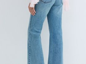 Джинсы Bootcut с высокой посадкой, Голубой