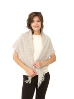 Косынка из шерсти в полоску UL серая