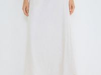 Атласная юбка из жатой ткани, Бежевый