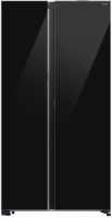 Холодильник Samsung Side-by-Side с автоматически открывающимися дверьми, 646 л Черное стекло