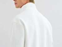 Толстовка с воротником-стойкой на молнии, Белый