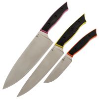 Набор кухонный "Хозяин", сталь N690, ц.м.,рук.G10 черный, спейсер цветной, в чехле