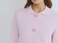 Кардиган с фигурными пуговицами, Розовый