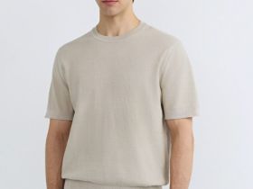 Футболка из текстурной ткани, Бежевый