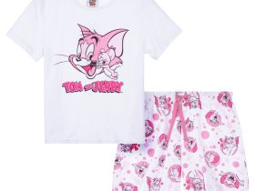 Комплект трикотажный для девочек: фуфайка (футболка), шорты