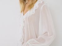 Блузка с рюшами, Белый
