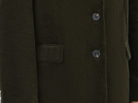 Однобортный жакет из вельвета, Зеленый