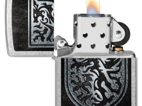 Зажигалка ZIPPO Dragon Design с покрытием Street Chrome, латунь/сталь, серебристая