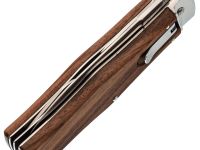 Автоматический многопредметный нож Mikov Predator, сталь 420, рукоять палисандр, черный кожаный чехол