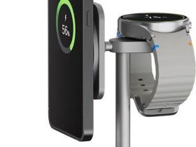 Беспроводное зарядное устройство uBear Evoke 3в1 Qi2, 25Вт серый