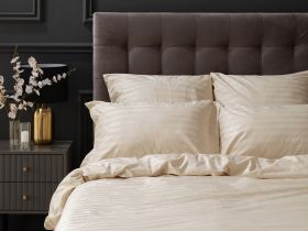 Постельное белье Экрю, страйп-сатин 40156