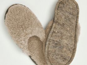 Тапочки шерстяные бежевые