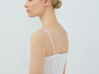 Сарафан из хлопка с вышивкой и воланом, Белый