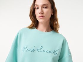 Женская толстовка Lacoste свободного кроя с коротким рукавом