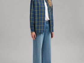 Свободная рубашка в клетку из твила