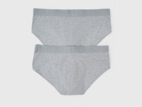 Трикотажные трусы-брифы, 2 шт., Серый