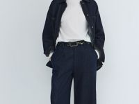 Широкие джинсы с поясом на резинке, Синий