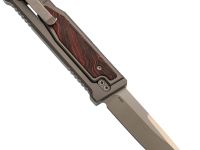 Фронтальный складной нож Reate EXO-M, сталь Elmax, рукоять чёрно-красный G10