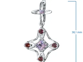 Серьги из серебра с аметистами и гранатами э0649сг10250365