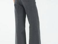 Ультраширокие джинсы с люрексом, Серый