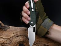 Складной нож CJRB Pyrite, сталь  AR-RPM9, рукоять зеленая микарта