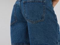 Прямые шорты со средней посадкой, Синий