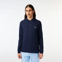 Мужское поло Lacoste L.12.21 классического кроя с длинным рукавом