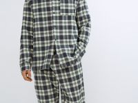Брюки пижамные в клетку, Зеленый
