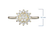 Кольцо из желтого золота с бриллиантами э0301кц09200303